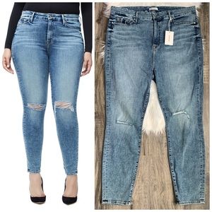 GOOD AMERICAN Good Legs High Waist Skinny Jeans Medium Wash Blue Plus Size 24
